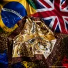 Creative design of Brazilian flag background rich in color and diverse in pattern decorative painting art hanging Specification image